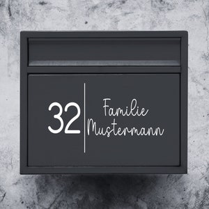 Briefkastenaufkleber | Streifen | Familienname | Haustür | Namensschild