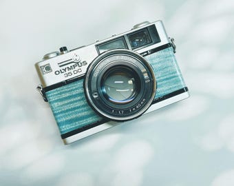 Denim Blue - Olympus 35DC Wood crafted film camera (refurbished)
