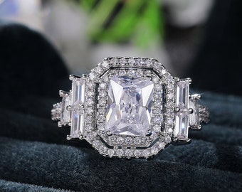 Radiant Shiny Cubic Zircon Wonderful Wedding Rings for Women/Girls,Minimalist Ring, Engagement Rings, Wedding Ring, Promise Rings, Gift,