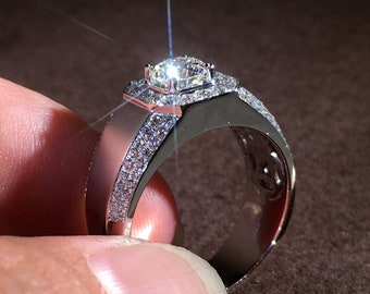 Dainty Fever Glitter Zircon Chunky Wedding Fashion Ring for man, Minimalist Ring, Engagement Rings, Wedding Ring, Promise Rings, Gift,