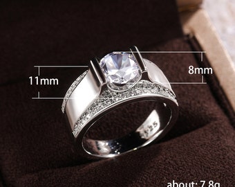 Refine Dainty Fever Glitter Zircon Chunky Wedding Fashion Ring for Man,Minimalist Ring, Engagement Rings, Wedding Ring, Promise Rings, Gift,