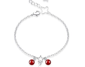925 sterling silver agate pearl pentagram bracelet for Women, Dainty Bracelets, Minimalist Bracelets, Gift for Women