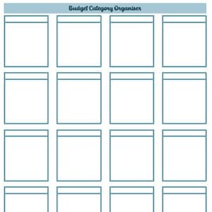 Printable Budget Category Sheet, Budget Sheet, Budget Template, Undated Budget, Paycheck Bill Tracker Style, Zero Based Budget, Money Saving