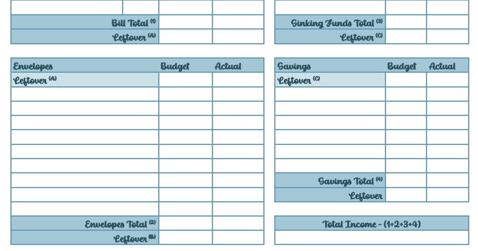 Printable Weekly Budget Tracker, Budget Sheet Template, Undated Budget ...