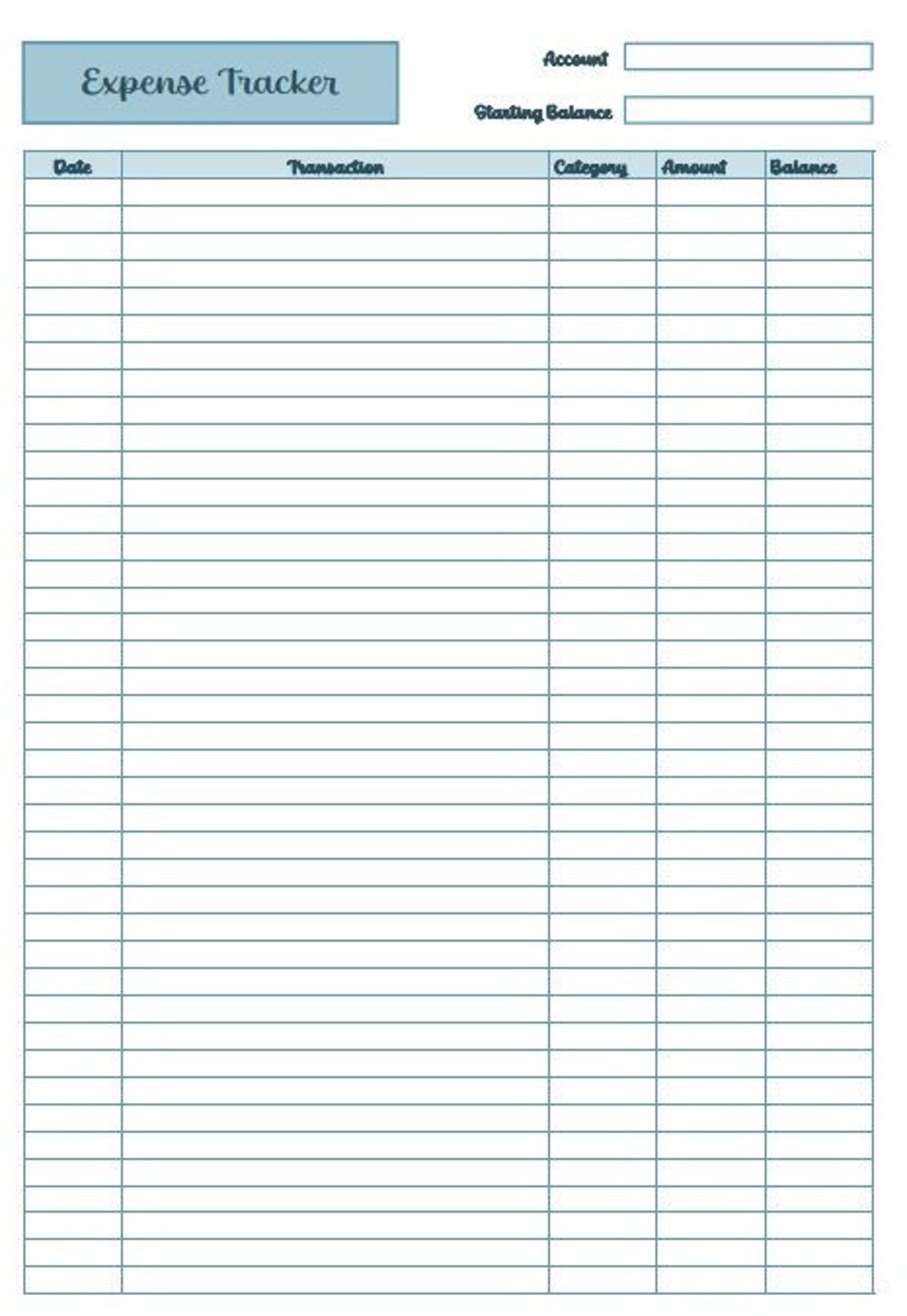 Printable Expense Tracker, Budget Sheet Template, Undated Budget ...