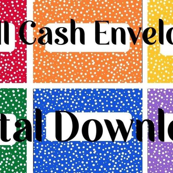 MINI Printable Cash Envelopes, Rainbow Spot, Cash Stuffing Envelopes, Mini Cash Envelope Wallet, Cash Envelope System, Cash Envelope Tracker