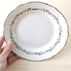 4 Vintage Cream Porcelain Dessert Plates With Gold Trim Vine Decor From Villeroy & Boch Mettlach Made In France-Saar