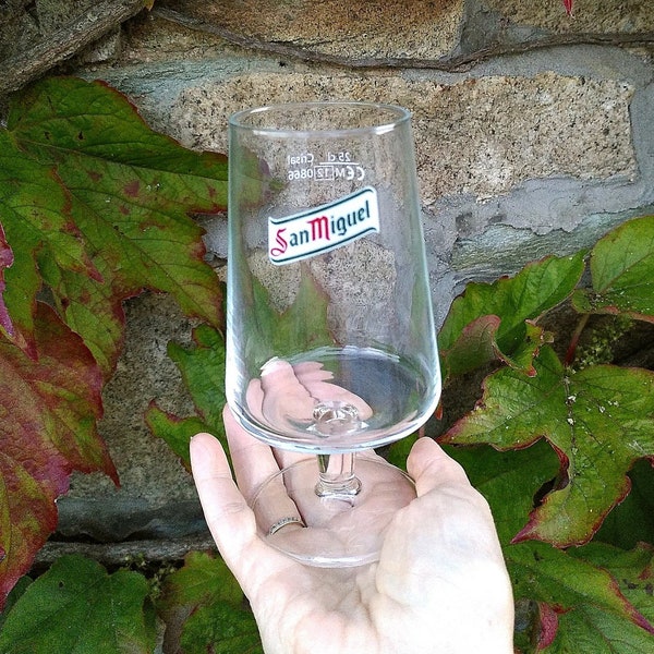 3, 6 Ou 9 Verres à Bière Vintage San Miguel, Verres à Pied De La Célèbre Brasserie Espagnole