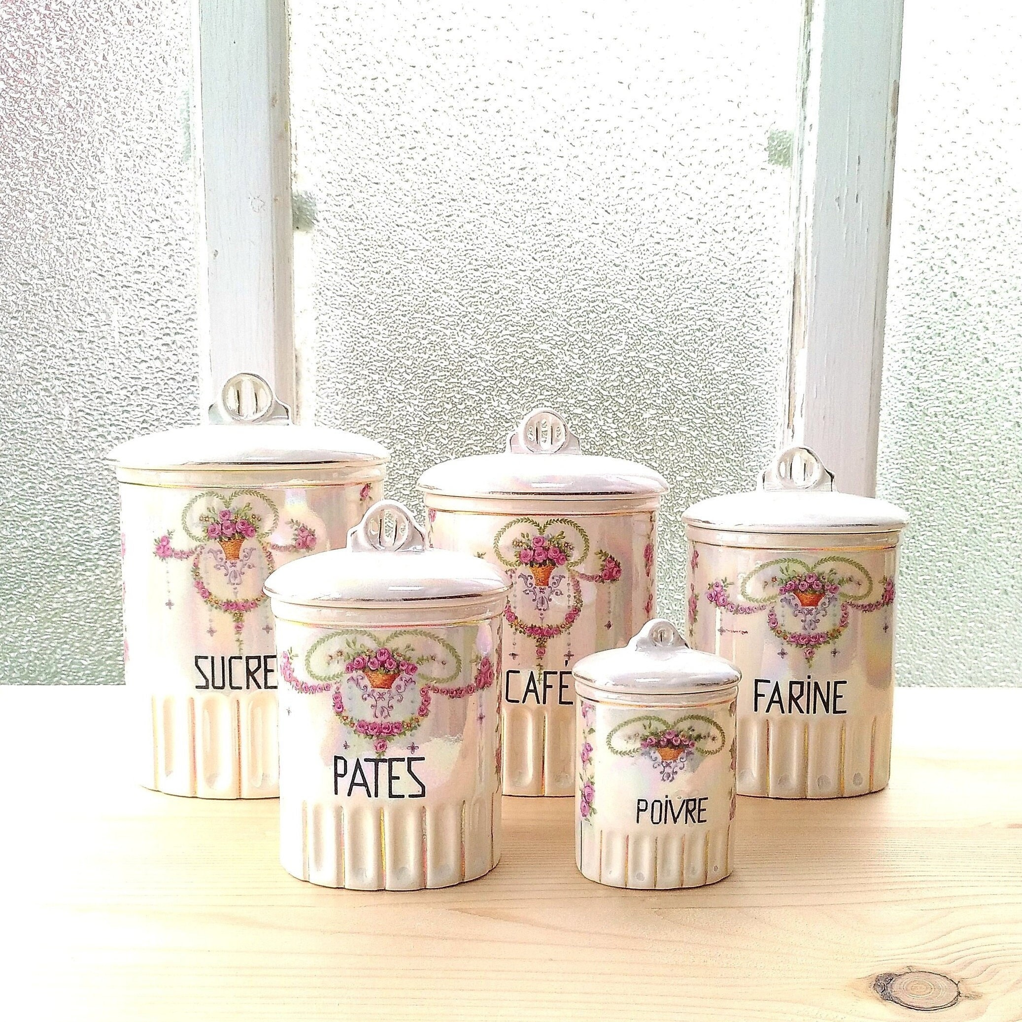 3 pots cuisine sucre farine café