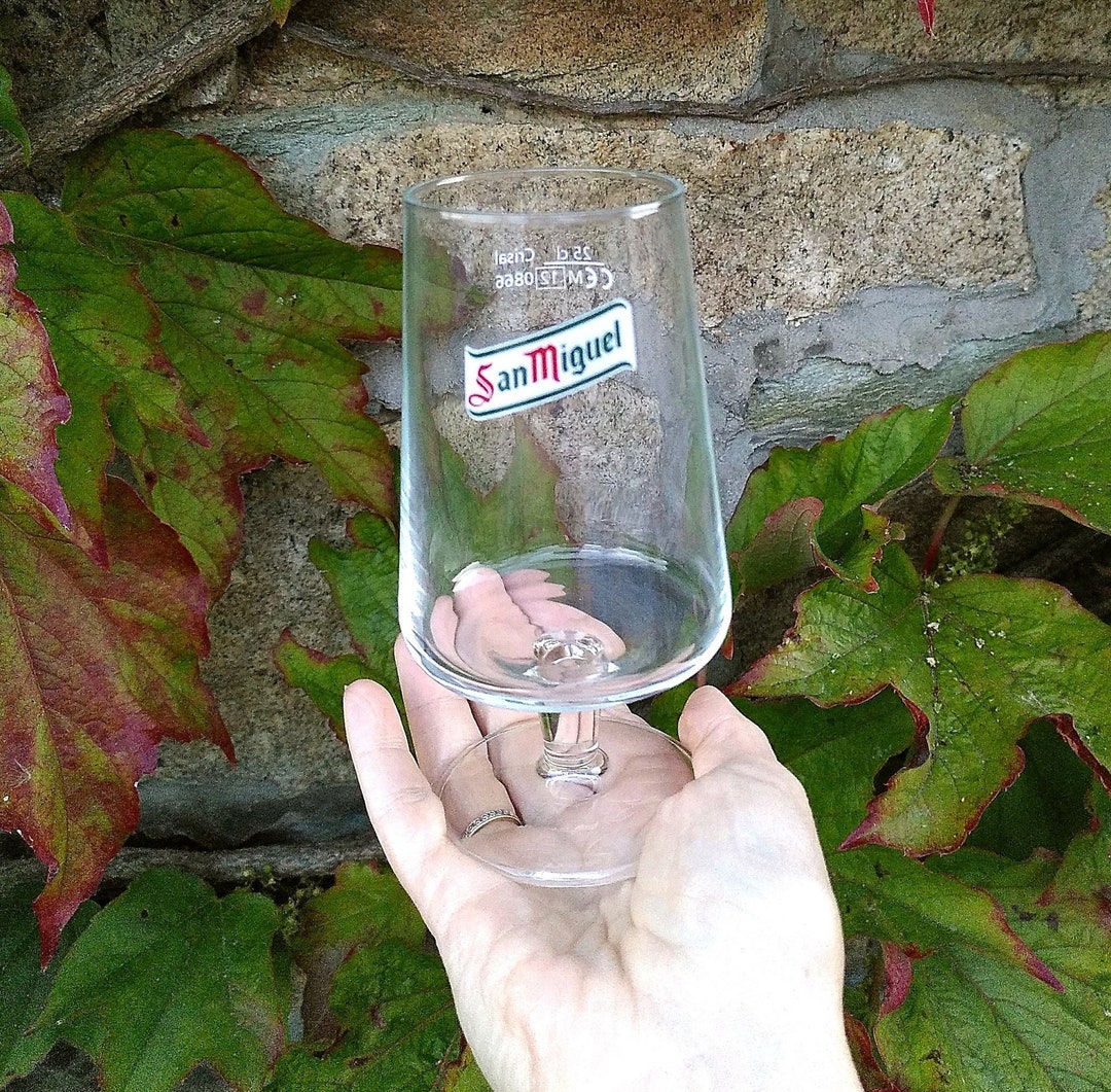 3 6 or 9 Vintage San Miguel Beer Glasses Stemmed Glasses Etsy