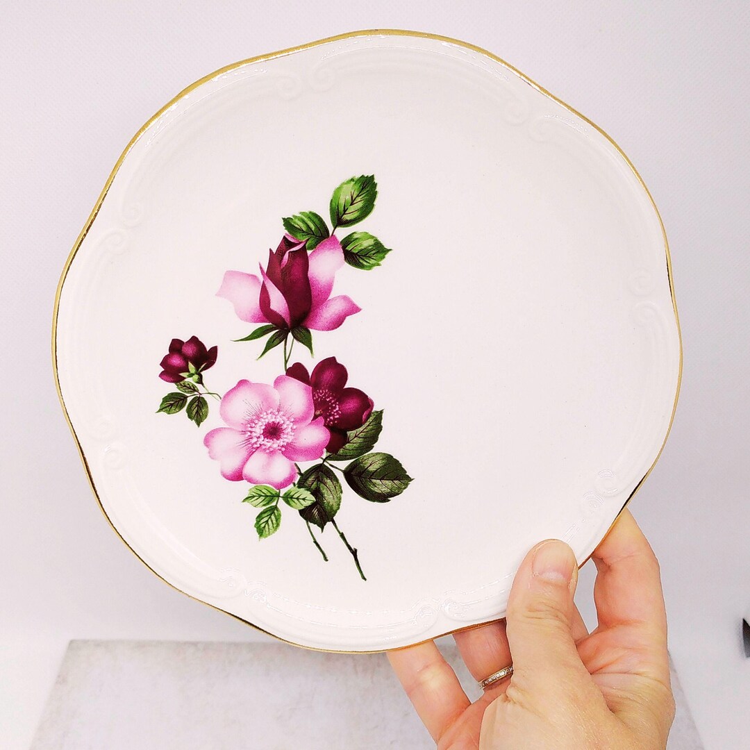 5 Small Vintage Dessert Plates in White Earthenware From the Gien ...