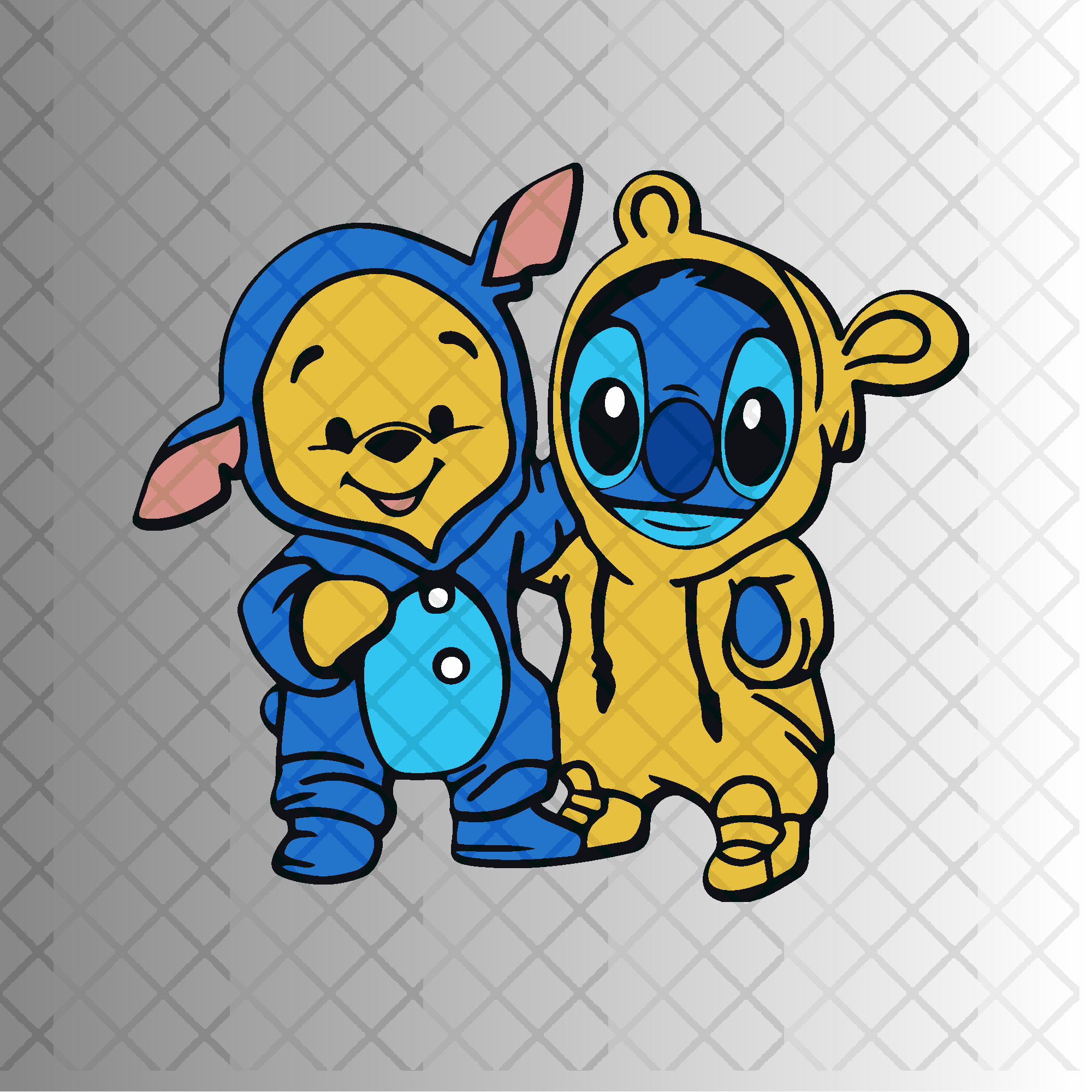 Pooh y Stitch SVG Lilo y Stitch Winnie the Pooh Layered Etsy