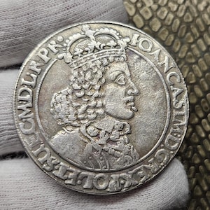 Polish Coin Jan II Kazimierz Talar Gdański 1649 Coin Collection Collectibles Gifted Coin Coins for Collectors Coin Collecting Coin Gift
