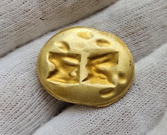 Ancient Greek Lydia Lion EL Third Stater Trite Coin Gold Effect