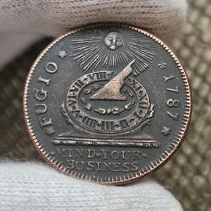 USA-Münze Fugio Cent 1787 Kupfer (The Continental) Gedenkmünzen der Konföderation Sammlermünzen Amerikanische Münze Kontinentalwährung Muster