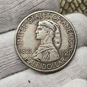 USA-Münze 1921 Gedenkmünze Halbdollar Missouri Gedenkmünze Geschenkmünze Sammlerstücke Sammlermünzen Münze für Sammler Weltmünzen
