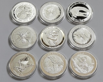 Collection of 9 Coins of Australian Animals Collectibles Coins Magnetic Replicas Coins 1 Oz Coins High Quality Gift for Him Unique