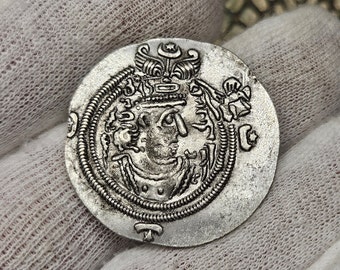 Antike persische Münze, mittelalterliche Sammlungsmünze für Sammler, einzigartige Geschenkmünze aus Silber für Ihn. Sammlermünze