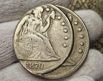 RARE USA Trade Dollar Coin With ERROR In Die 1870 Gifted Coin North American Coin Collectible Silver Coin For Collectors