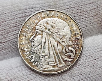 1932 ポーランド 10 ズロティチ - ヤドヴィガ女王 シルバー コイン