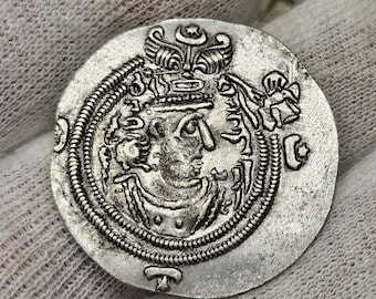 Coin Sassanid Empire Khosrau II AR Drachm Medieval Coin Collection Silver Coins Ancient Roman silver Coins Spanish Coins Rare