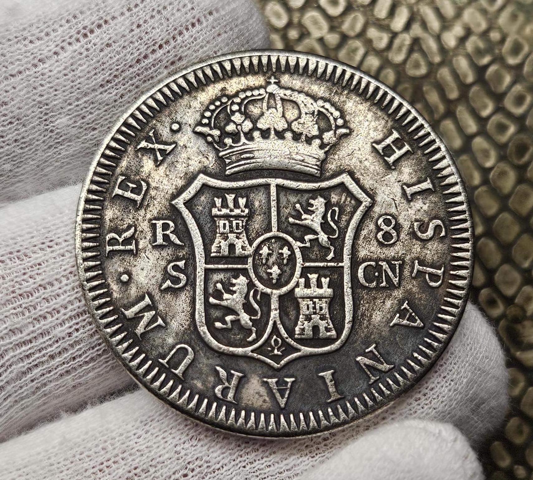 スペイン貨幣 8レアル 1808年 フェルナンドス7世 貨幣 / 再鋳造 スペイン貨幣 8レアル 1808年 フェルナンドス7世 貨幣 / 再鋳造