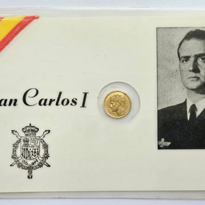 Cartão comemorativo de moeda dotada com pequena moeda de ouro colecionável, coleta de moedas espanholas raras e exclusivas, presente para ele, moedas exclusivas para presente