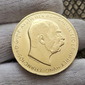 100 Crown Coin 1915 Austria-Prussia Collectible Coin Gold Coin Restrike Effect Collector&#39;s Coin Gift for Father&#39;s Day