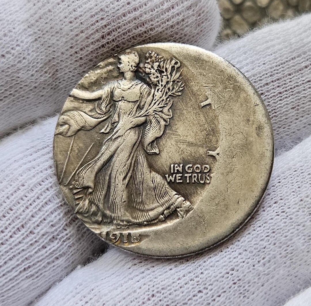 ✝️From old American canvas✝️ CH-918S - 1918-S Walking Liberty Half Dollar - Mystic Stamp