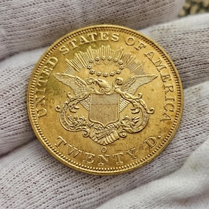 US $20 (1850-1861 Letter O) Eagle Goddess of Liberty Collectible Coin Perfect Gift for Collectors Gold Effect Coin Gift