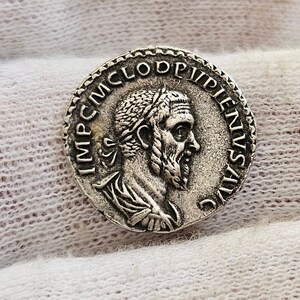 Sammlerstücke Römischer Denar von Pupieno Antike römische Münzen Münzgeschenk Münzsammlung Silbermünzen Selten, perfekt als Geschenk, Münzen zum Sammeln