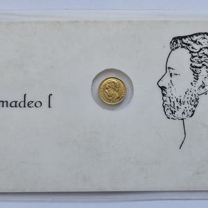 Cartão comemorativo de moeda presenteada com pequena moeda de ouro colecionável, colecionando moedas espanholas raras e únicas, presente para ele, moedas exclusivas para presente
