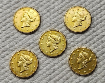 USA 1 Dollar Liberty Dates from 1849-1853 1 Dollar Coin for Collectors Very Rare Gold Effect Coin Good Collectible Gift
