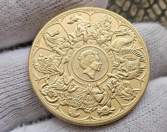 England 100 Pound Coin United Kingdom 2021 British Gold Collectible Coin For Rare Coin Collectors Unique Gift For Him