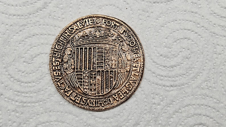 Rare Spanish Coin Great Seal King of Aragon Alfonso V the Magnanimous 1445. 15th century Medina del Campo Naples Old coins Spanish Coins image 4