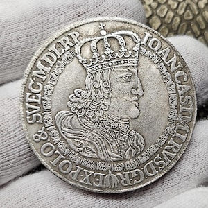 Polish Coin Thaler Jan Kazimierz 1652 Poznań Coin Collection Collectibles Gifted Coin Coins for Collectors Coin Collecting Old Conis