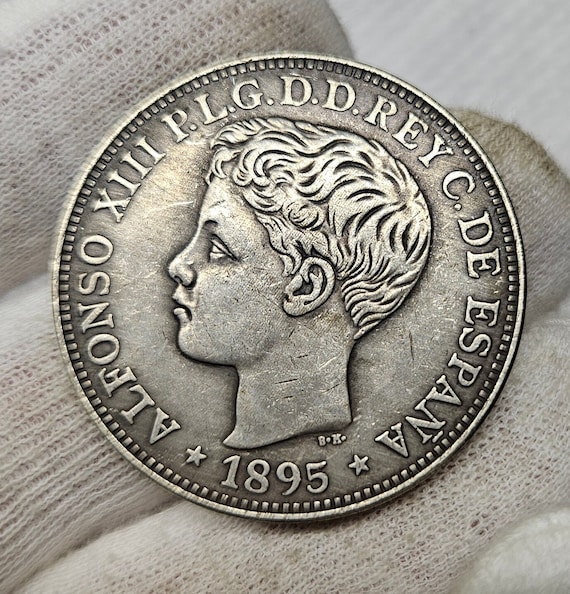 Puerto Rico アルフォンソ13世 1ペソ銀貨 1895年 JCC | ジャパンコインキャビネット / プエルトリコ 1895年 1ペソ