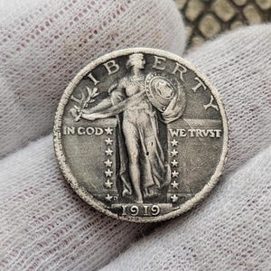 1919 D Standing Liberty Quarter Us Coin Very Rare 1/4 Dollar Eagle Liberty Coin Collectible Coins Coin For Gift Gifted Coin Restrike