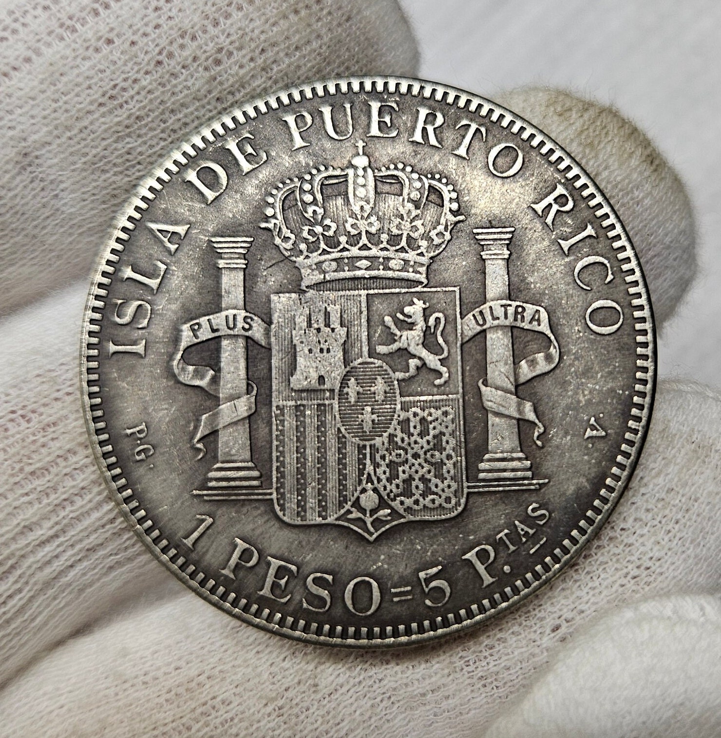 Puerto Rico アルフォンソ13世 1ペソ銀貨 1895年 JCC | ジャパンコインキャビネット / プエルトリコ 1895年 1ペソ