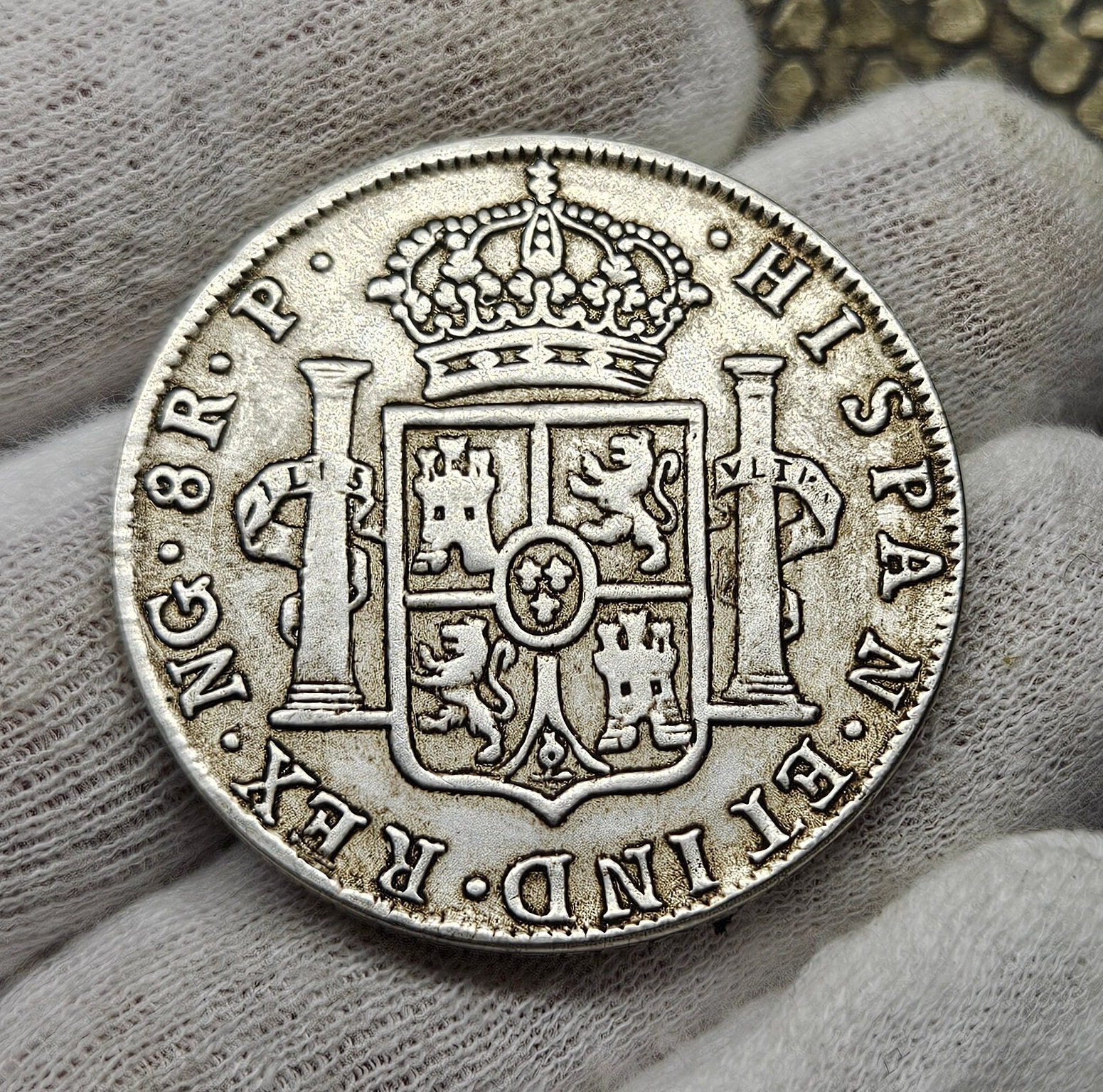 【希少@1780】カルフォルニアクイーン錦 1780 CARLOS III, Mexico Spanish Colony 8 REALES Silver Coin - Coin