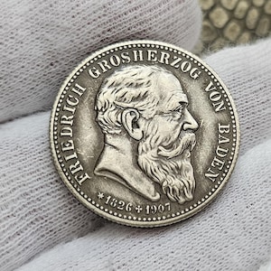 Geschenk für Ihn Münze 2 Mark 1907 Friederich Deutschland Weltmünzen Sammlerstücke Geschenkmünze für Sammler Gedenkmünzen zum Sammeln Deutschland