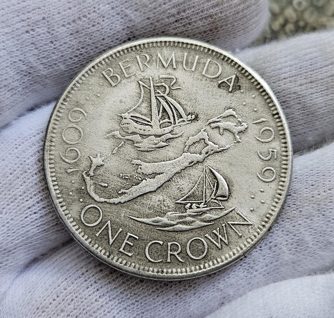 One Crown Old British Coins Colonial 1959 Bermuda Bank of England ...