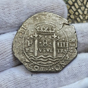 Collectible Coins 8 Reales Macuqina 1652 Philippus IIII Treasure Pirate Hispania Spanish Silver Coin Spanish Cob Coin Collectibles Gifted Coin