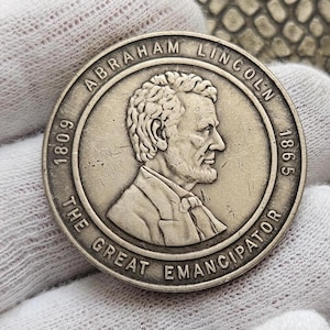 US-Gedenkmünze Abraham Lincoln zum Gedenken an den 25. Jahrestag des Chicago Coin Clubs, geschenkte Münze, USA, seltene Münze zum Verschenken, Nachdruck