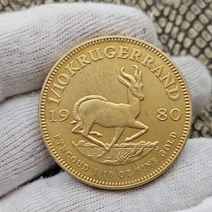 Gifted Coin High Quality Krugerrand 1980 Uncirculated South Africa Moneda De Coleccion Rare Collectible Coins South Africa Gifted Coin