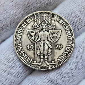 Germany Coin 3 Mark 1929 Commemorative Coins for Collectors Gifted Coin Collection / Silver Plated