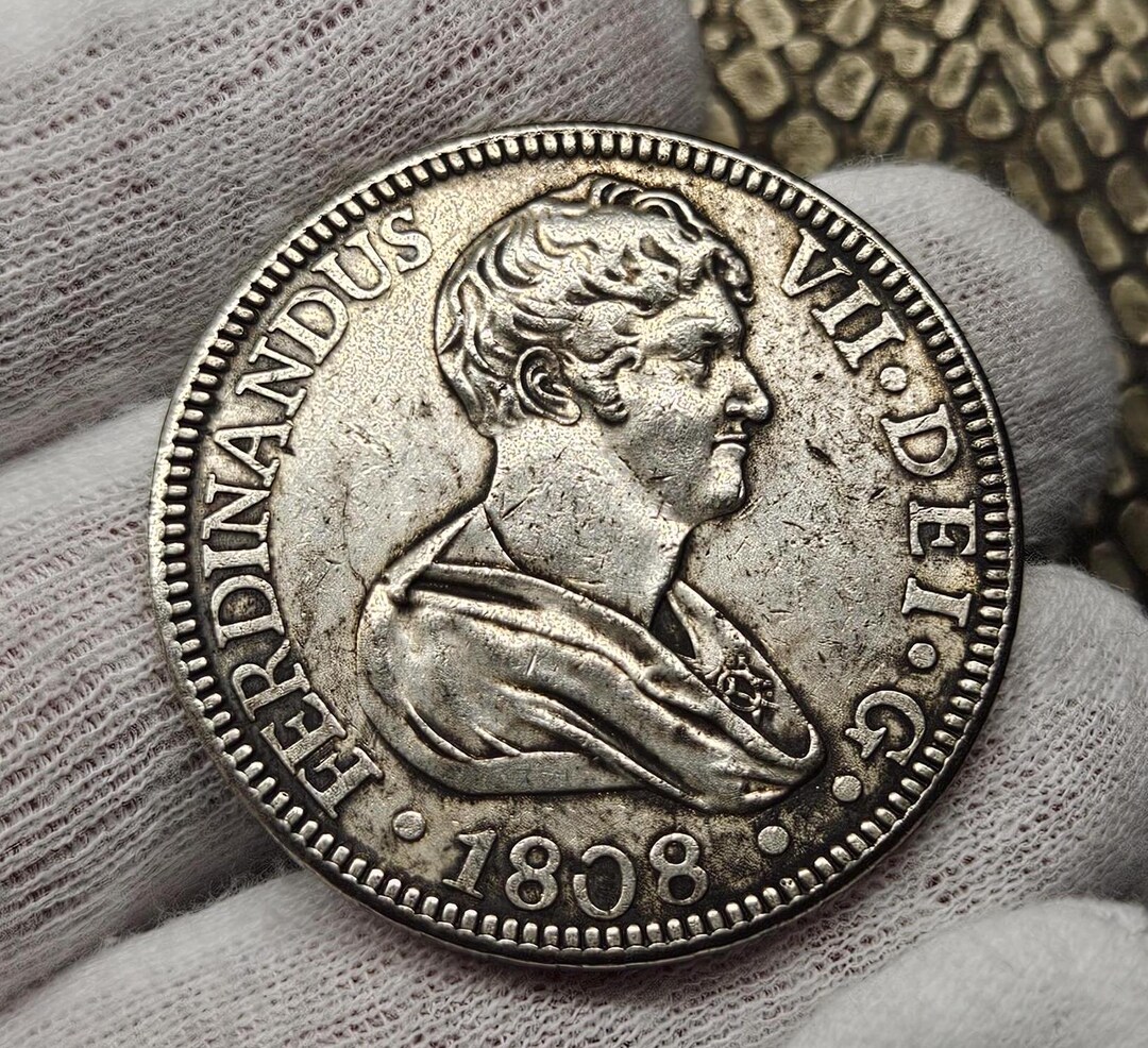 スペイン貨幣 8レアル 1808年 フェルナンドス7世 貨幣 / 再鋳造 スペイン貨幣 8レアル 1808年 フェルナンドス7世 貨幣 / 再鋳造