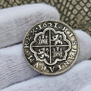 4 Reales 1621 Philipus IIII Silver Coin Spanish Cob Coins Spanish Colonial Coin Portugal Mexico World Coins Collectibles Gift Coin
