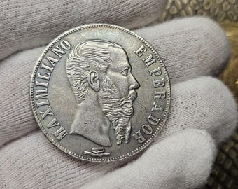 H078　1ペソ金貨・ 1ペソ銀貨トークン マクシミリアン皇帝 メキシコ全2枚 H078 1ペソ金貨・ 1ペソ銀貨トークン マクシミリアン皇帝