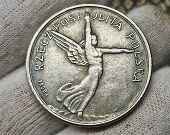 5 zloty Proof Nike 1927 Poland Gift Coin / Old Coin / Antique Coin / Silver Coin / Beautiful Gift Coin . Coin